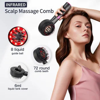 Smart Scalp Massager Comb- Red Light Therapy