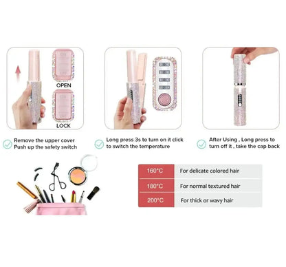 Portable 2 in 1 Hair Straightener